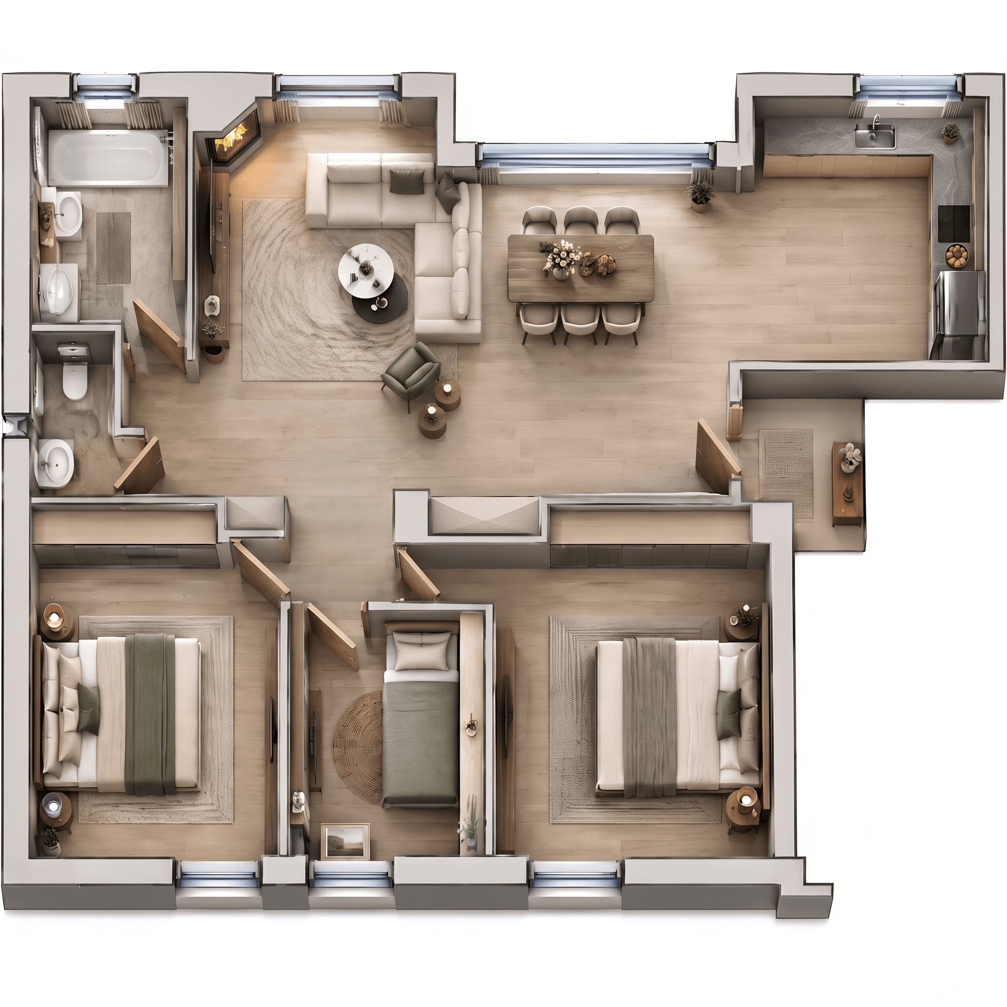 Interior design in Contemporary style — Living Room by GenRoom AI