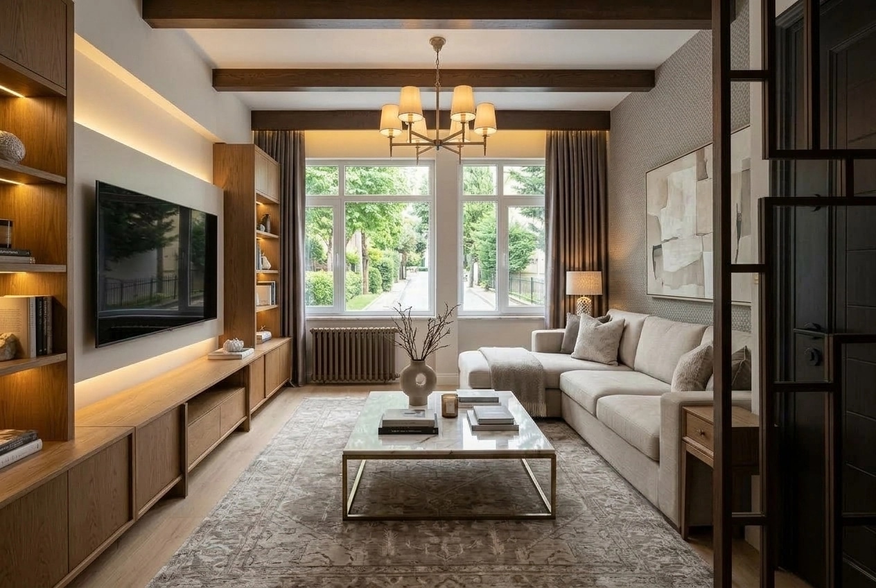 Transitional Living Room design — interior photo by GenRoom AI