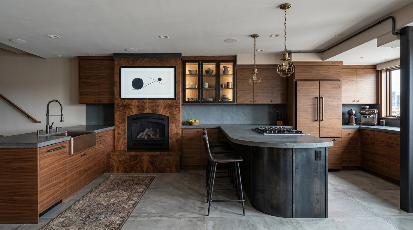 Interior design in Loft / Industrial style — Kitchen by GenRoom AI