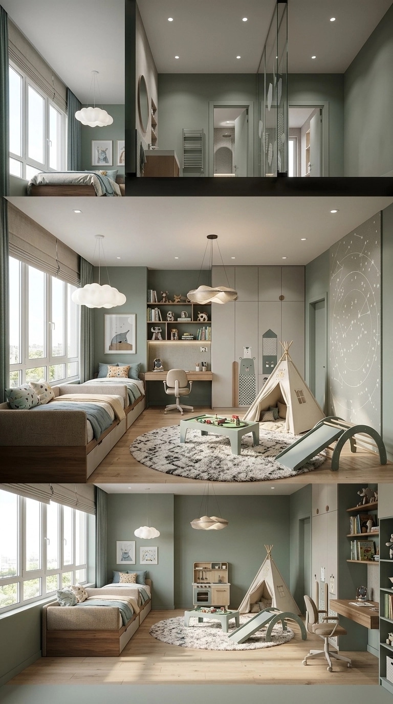 Contemporary Kids Room design — interior photo by GenRoom AI