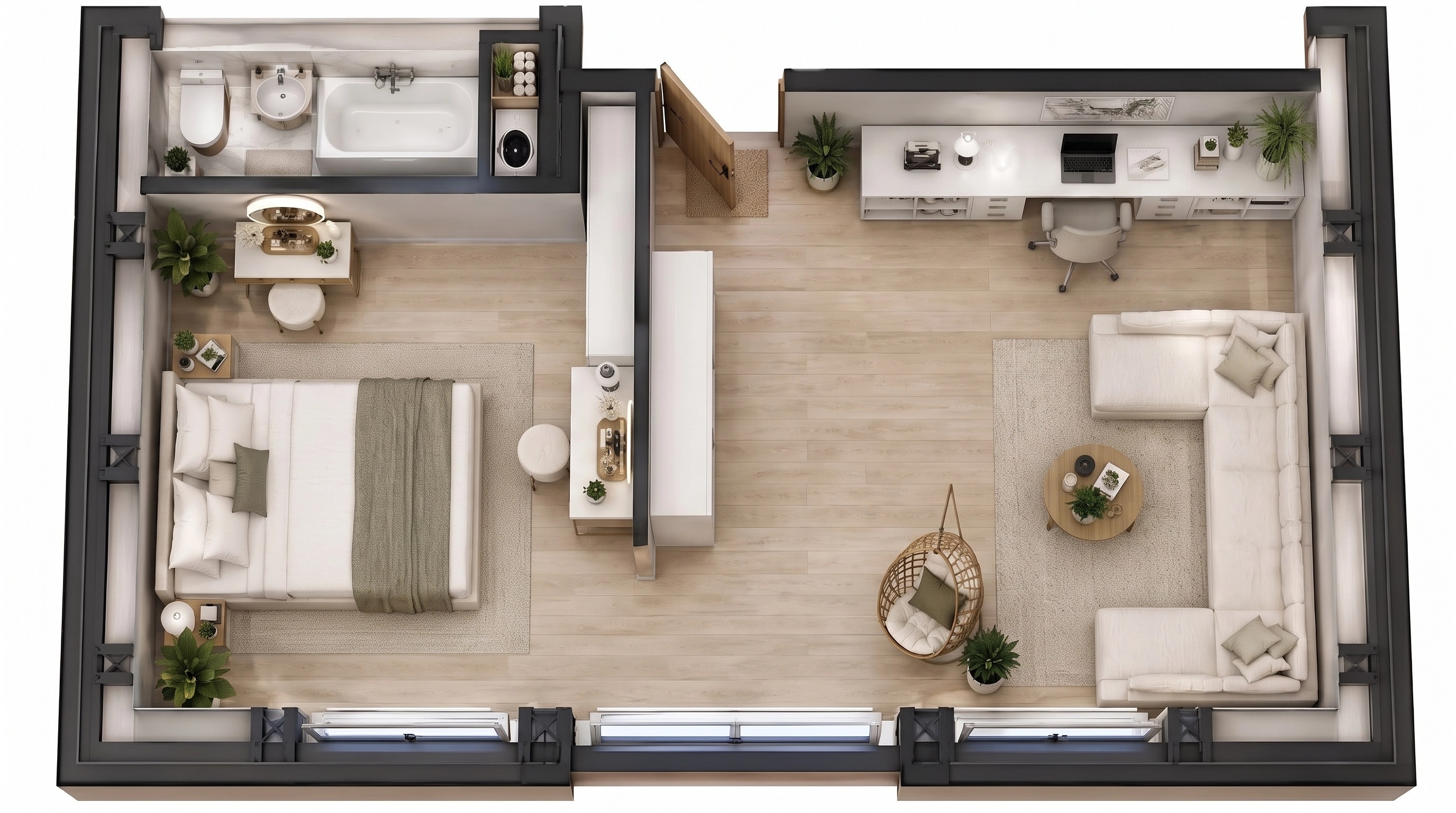 Minimalism Living Room design — interior photo by GenRoom AI