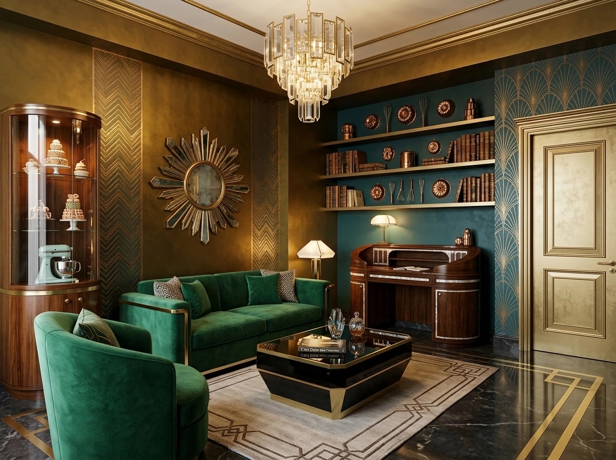 Art Deco Living Room design — interior photo by GenRoom AI