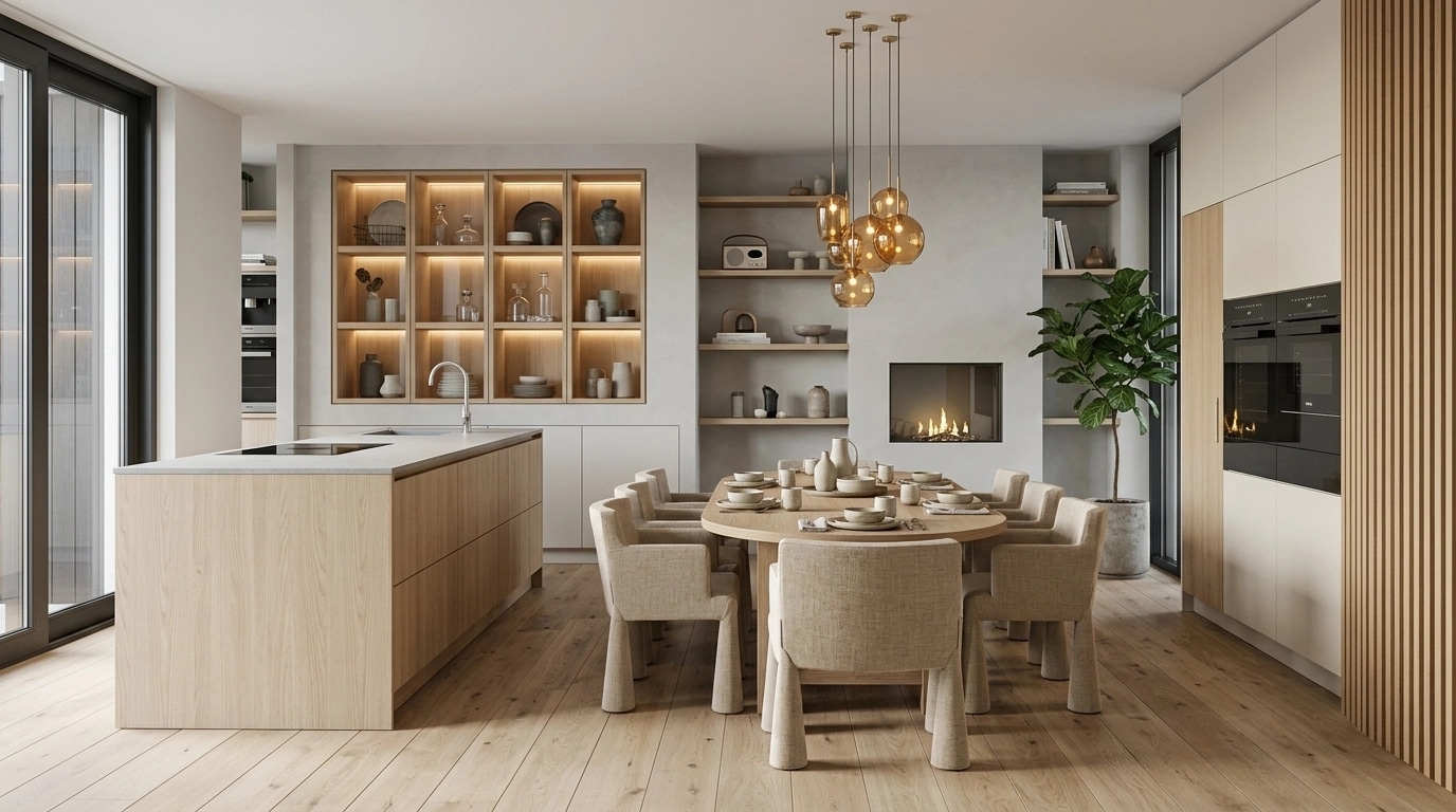 Kitchen interior in Scandinavian style — photo by GenRoom AI