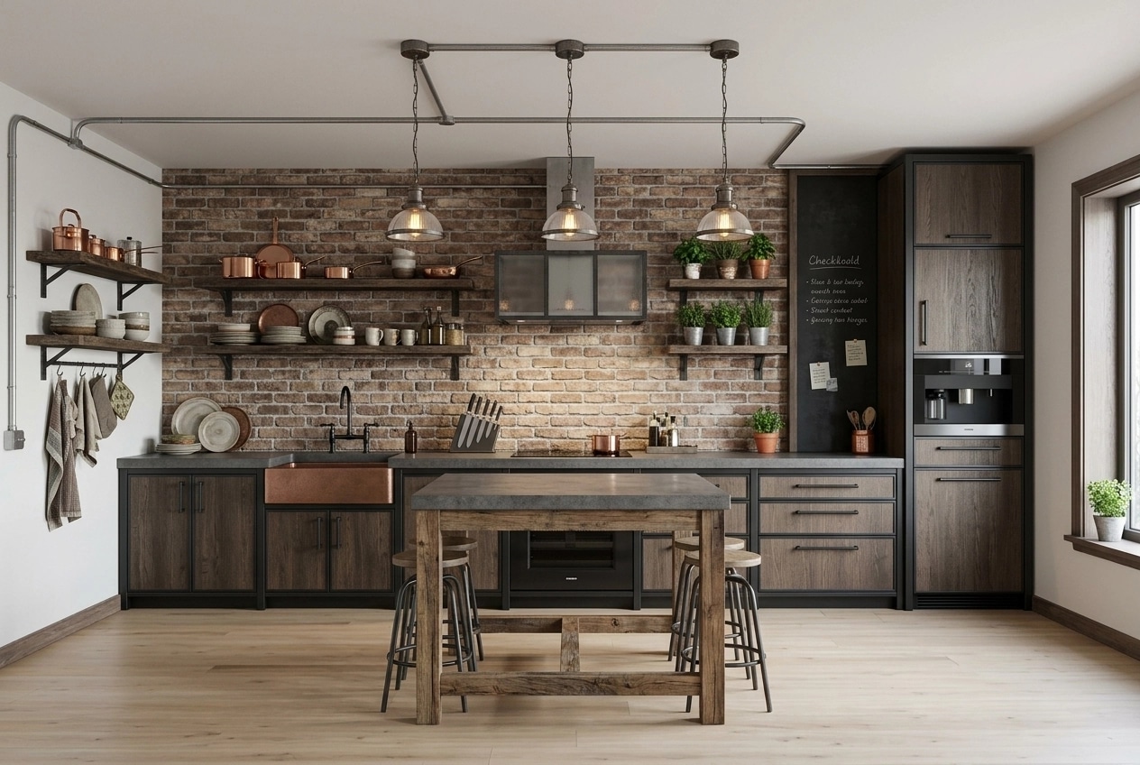 Loft / Industrial Cocina design — interior photo by GenRoom AI