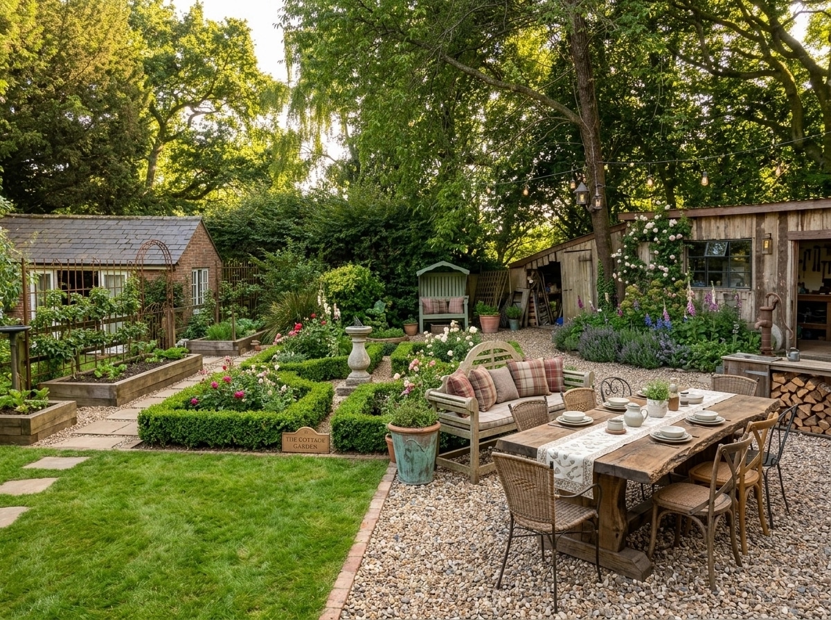 Country Rustic Garden Yard design — yard photo by GenRoom AI