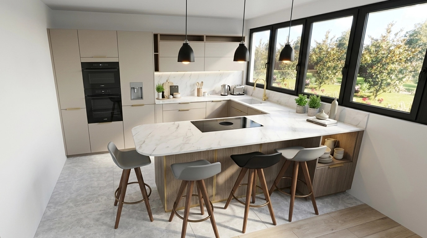Kitchen interior in Contemporary style — photo by GenRoom AI