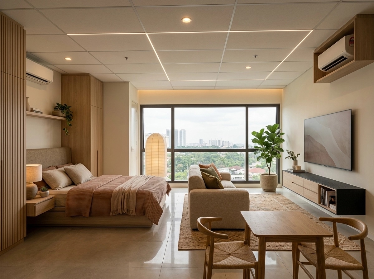 Interior design in Japandi style — studio by GenRoom AI