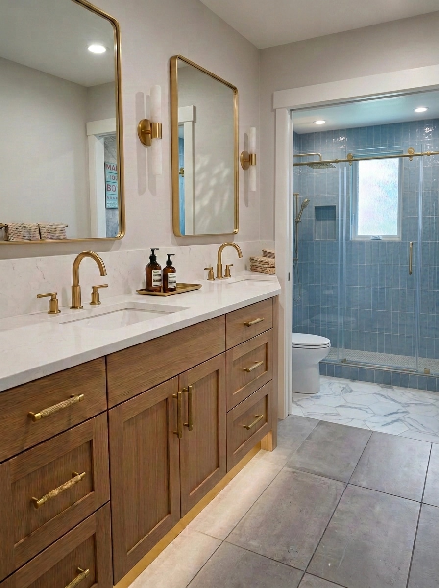 Modern Farmhouse Bathroom design — interior photo by GenRoom AI