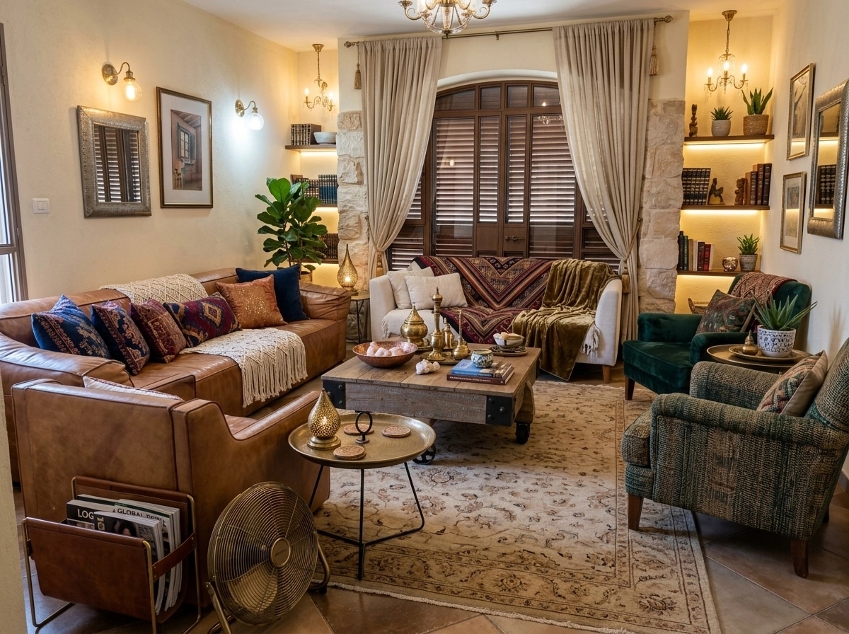 Interior design in Bohemian style — Living Room by GenRoom AI