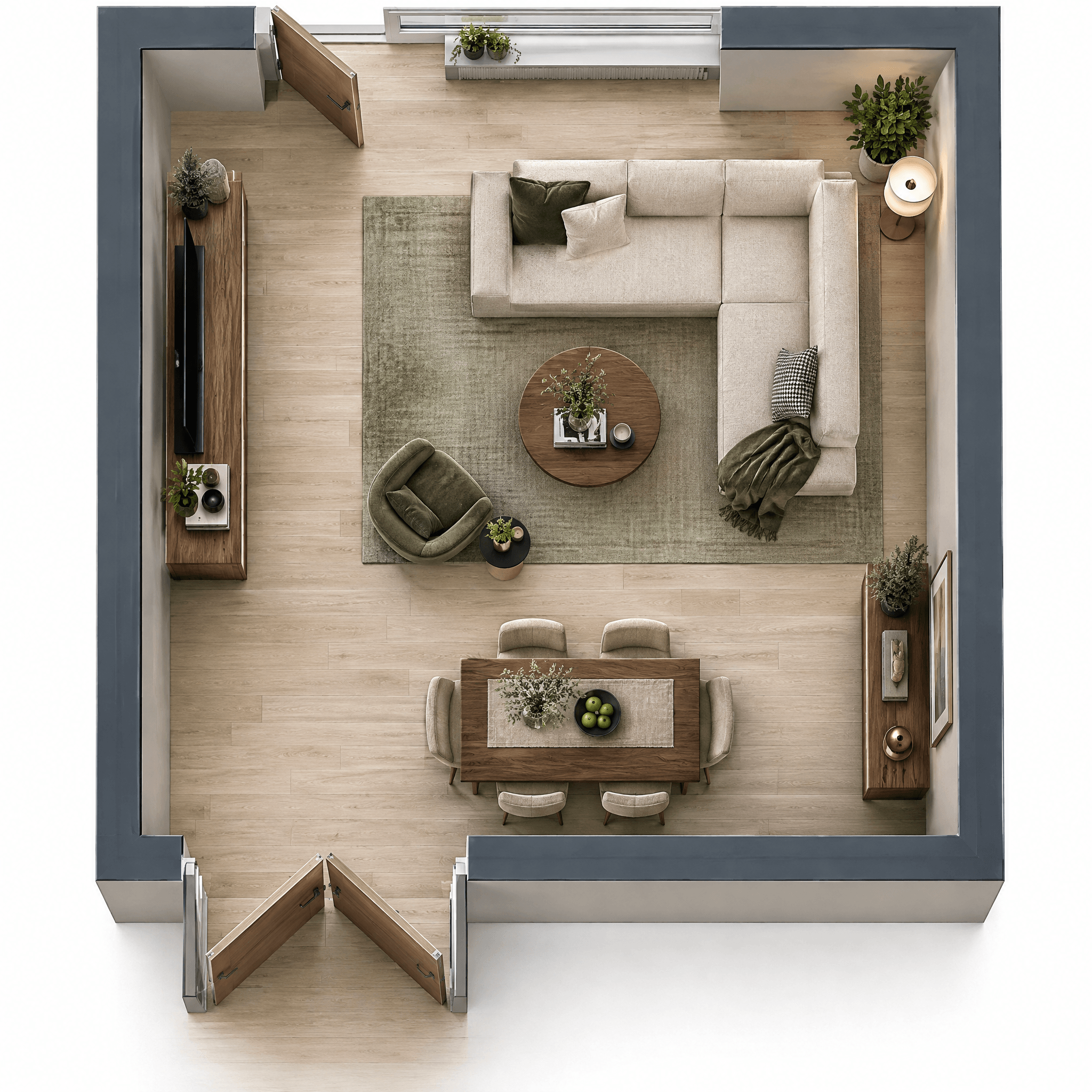 Interior design in Contemporary style — Living Room by GenRoom AI
