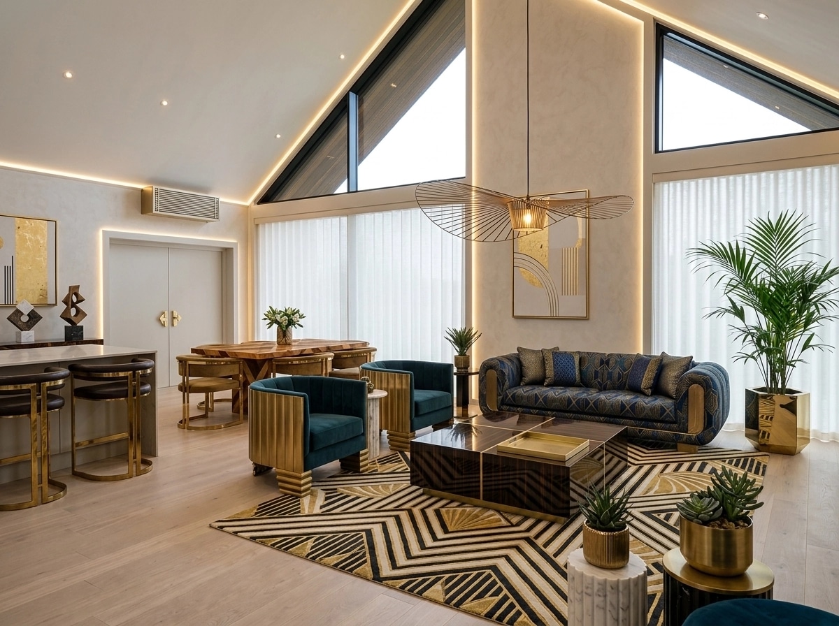 Interior design in Art Deco style — Living Room by GenRoom AI