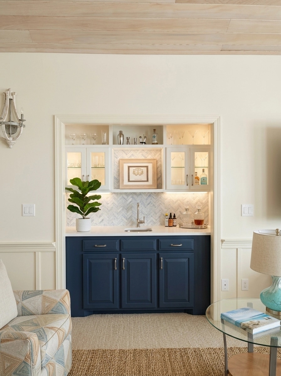 Interior design in Coastal / Hamptons style — bar by GenRoom AI