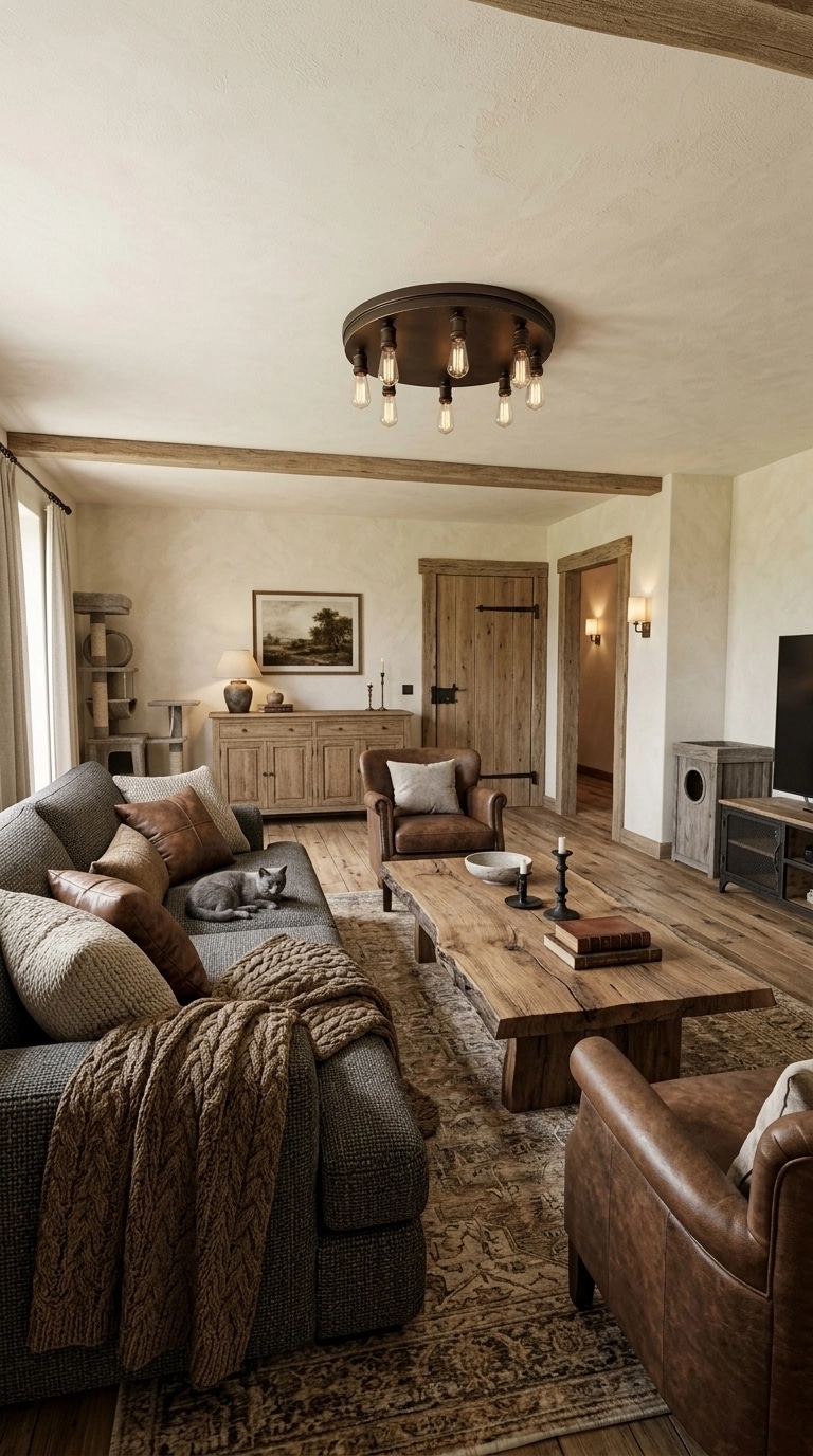 Interior design in Rustic style — Living Room by GenRoom AI