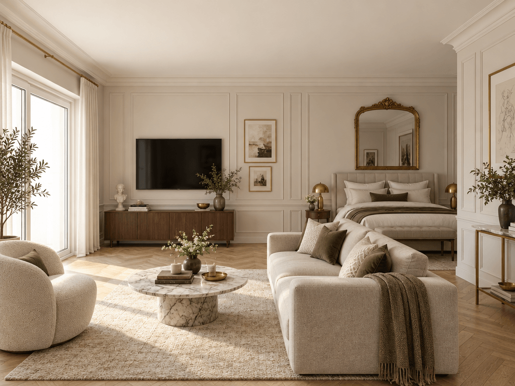 Interior design in French Parisian style — Living Room by GenRoom AI