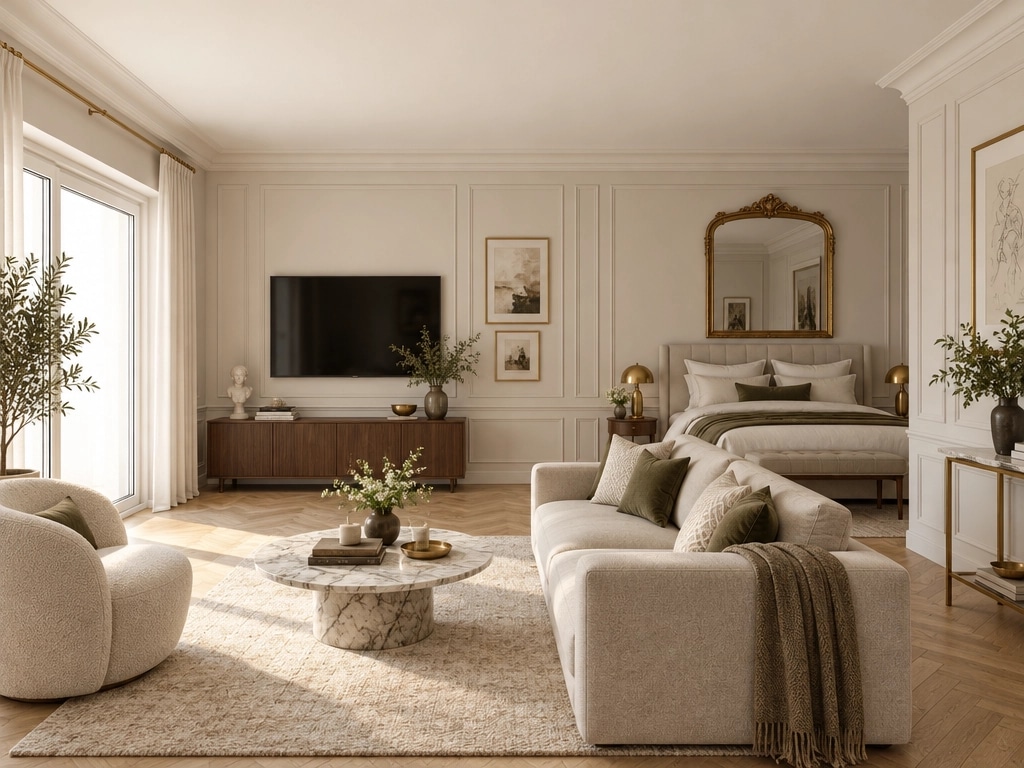 Interior design in French Parisian style — Living Room by GenRoom AI