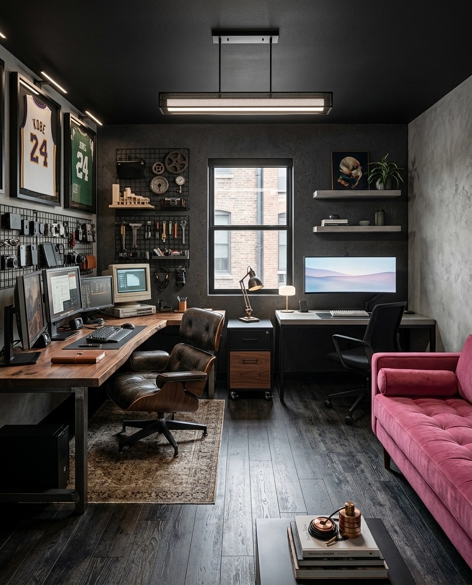 Office interior in Loft / Industrial style — photo by GenRoom AI