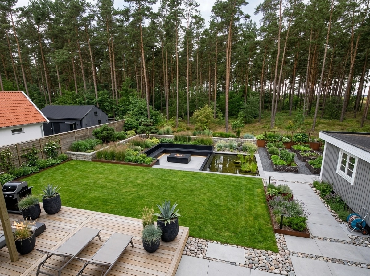 Landscape design in Contemporary Yard style — Yard by GenRoom AI