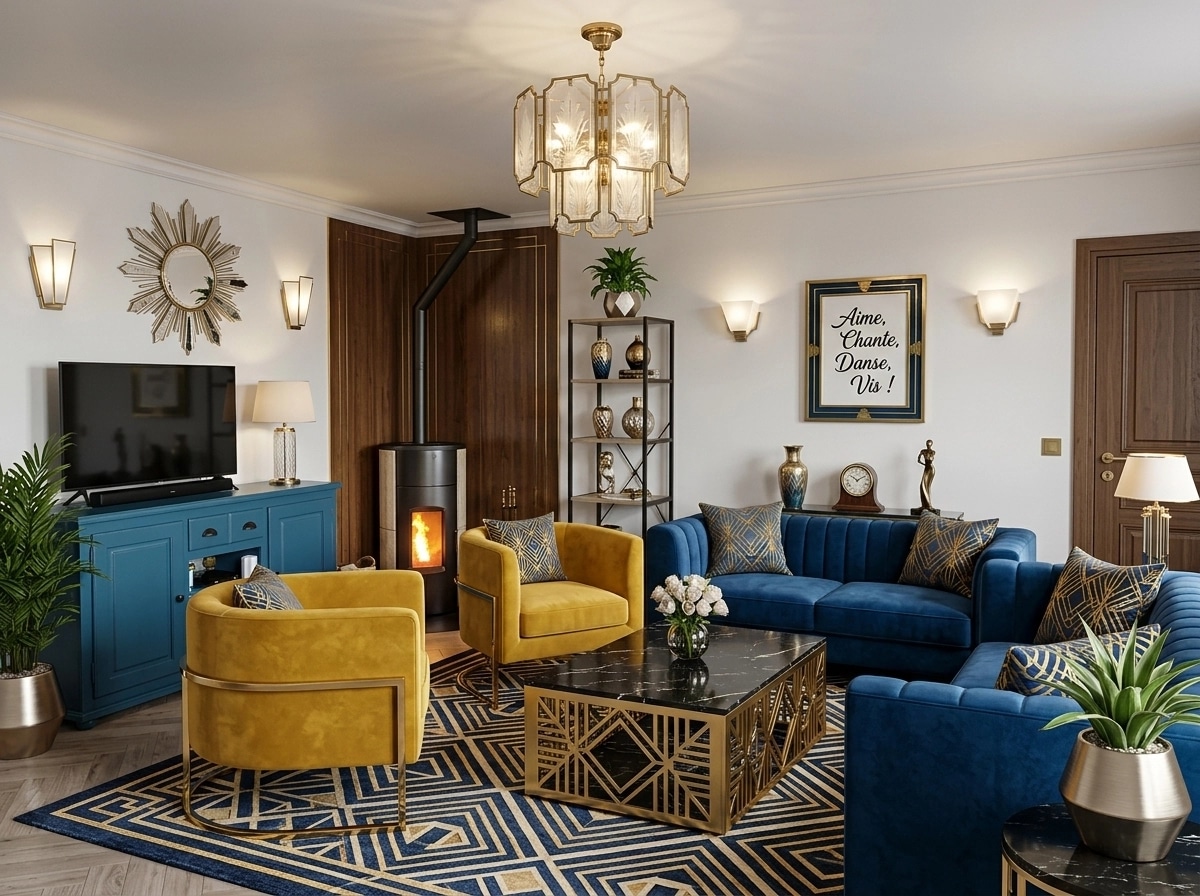 Art Deco Living Room design — interior photo by GenRoom AI