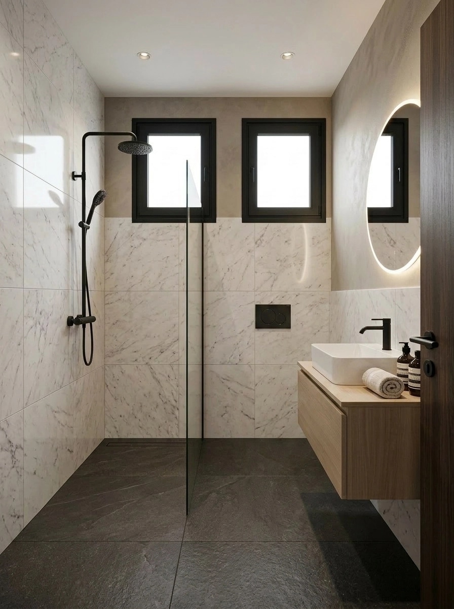 Bathroom interior in Contemporary style — photo by GenRoom AI