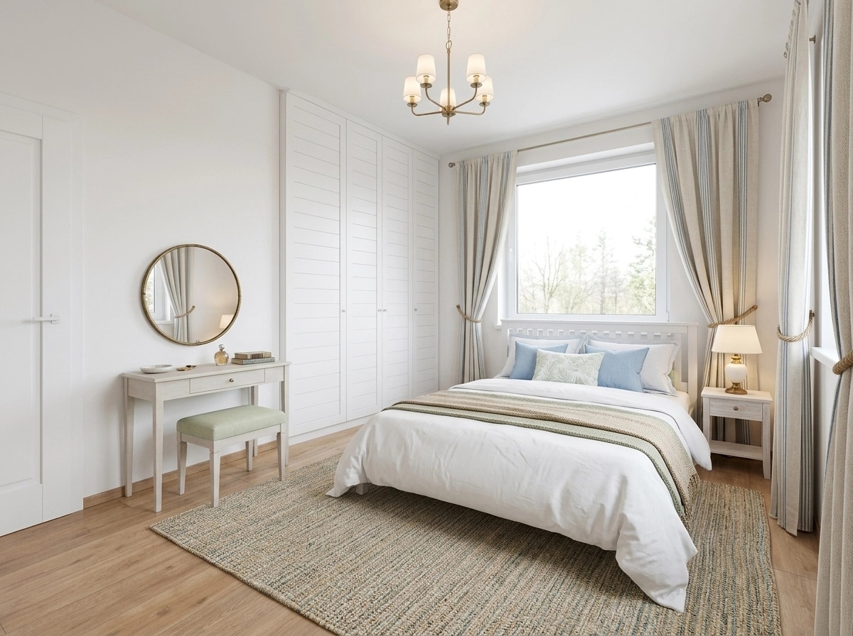 Interior design in Coastal / Hamptons style — Bedroom by GenRoom AI