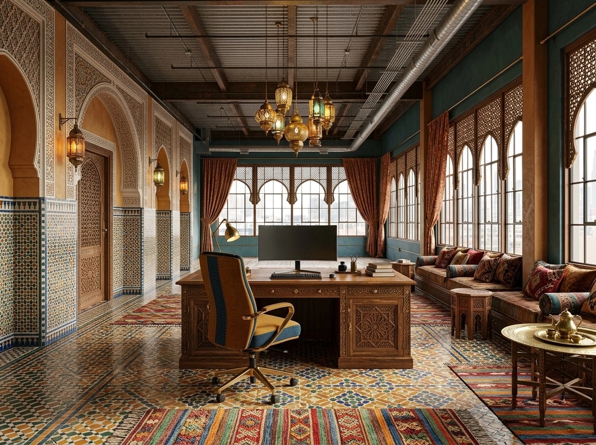 Office interior in Arabian / Moroccan style — photo by GenRoom AI