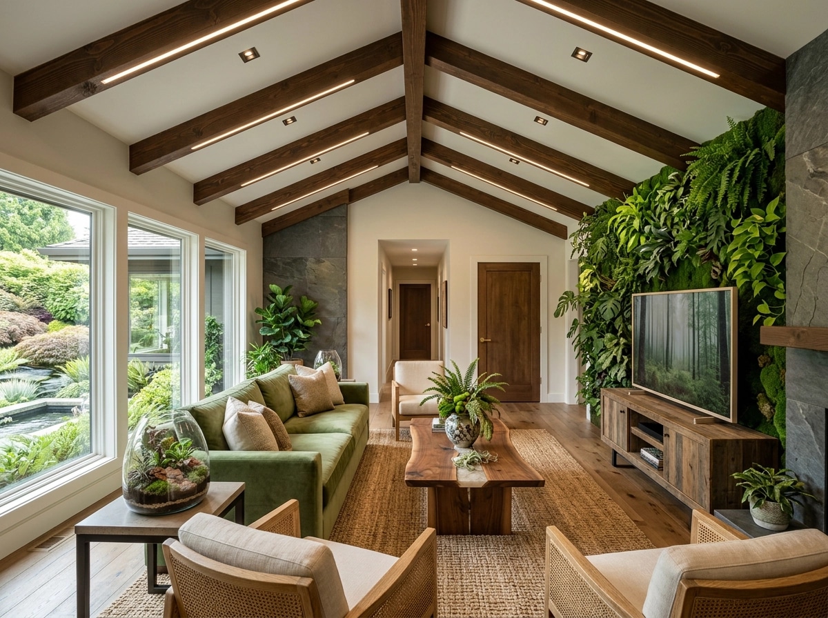 Interior design in Biophilic style — Living Room by GenRoom AI