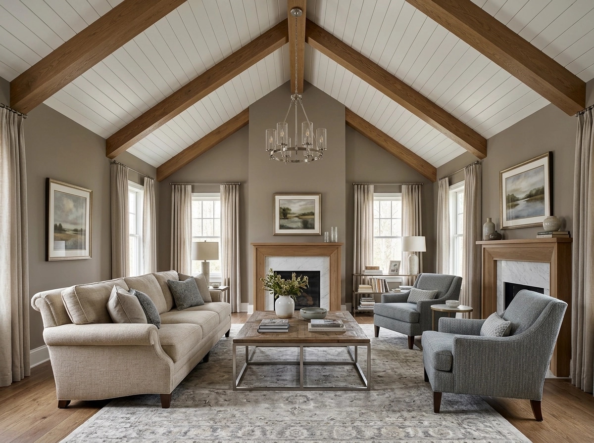 Transitional Ruang Tamu design — interior photo by GenRoom AI