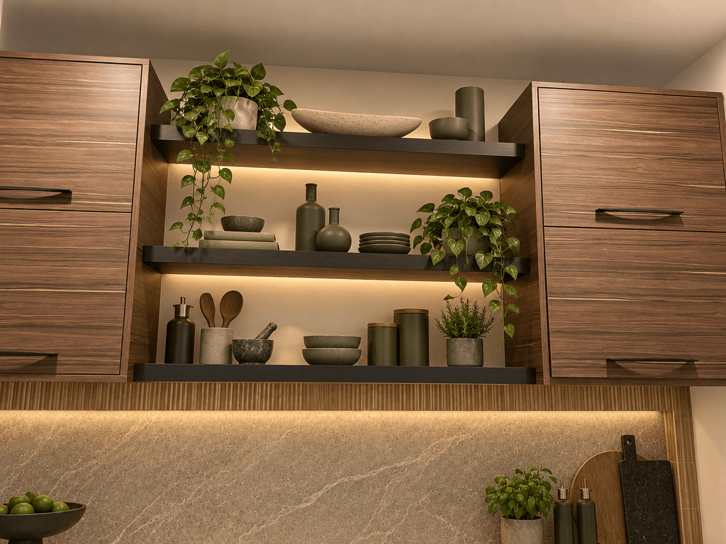 Kitchen interior in Minimalism style — photo by GenRoom AI