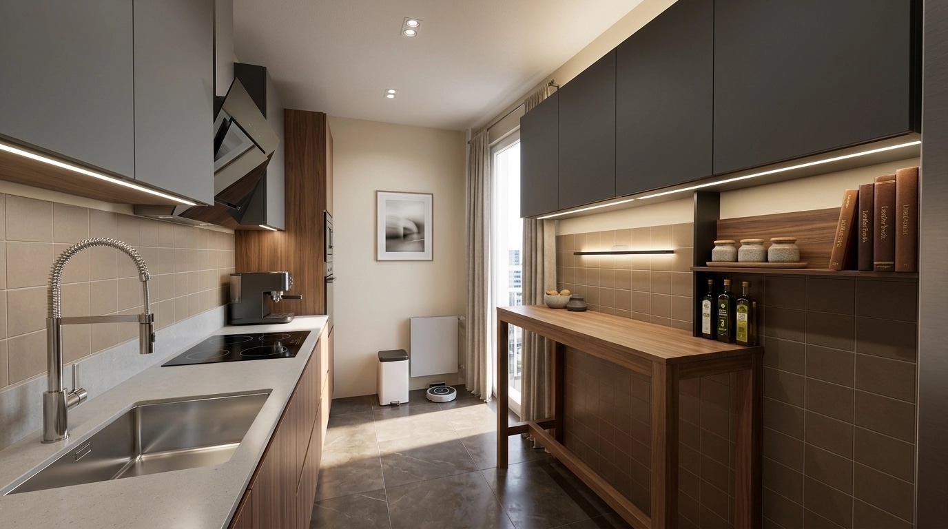 Kitchen interior in Contemporary style — photo by GenRoom AI