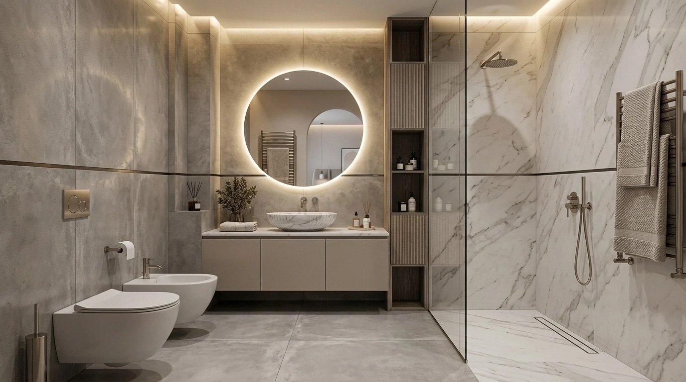Bathroom interior in Contemporary style — photo by GenRoom AI