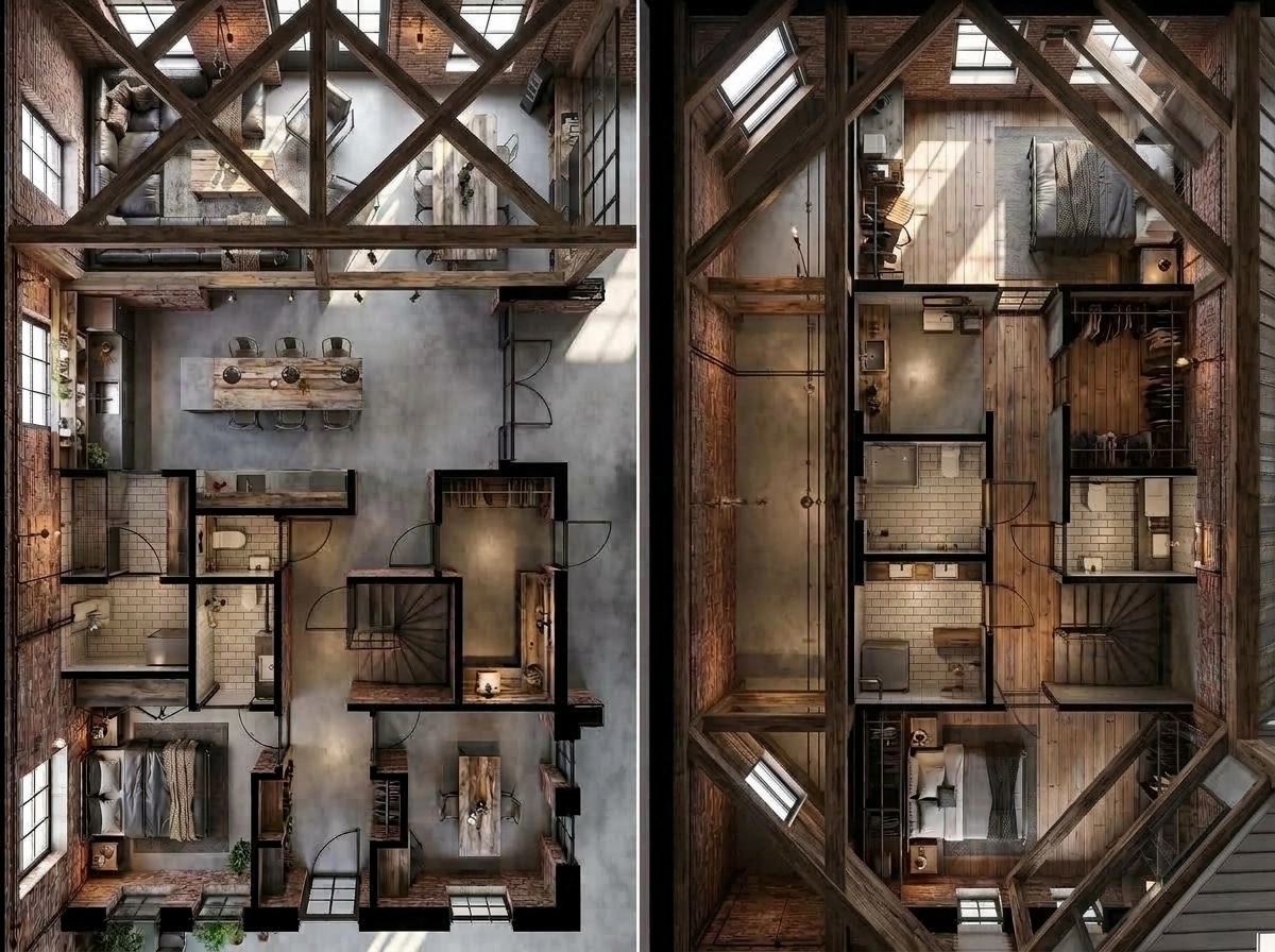 Interior design in Loft / Industrial style — Living Room by GenRoom AI