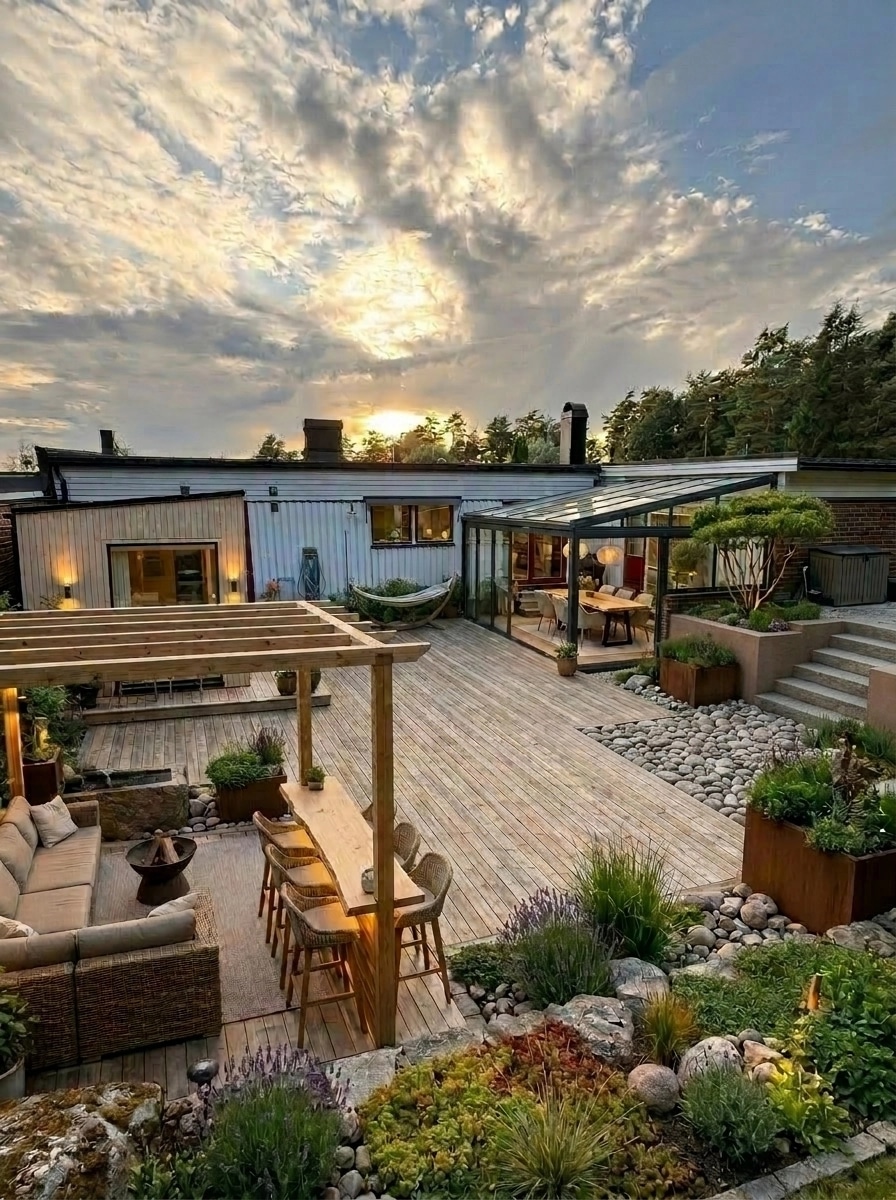 Landscape design in Eco Natural Garden style — Yard by GenRoom AI