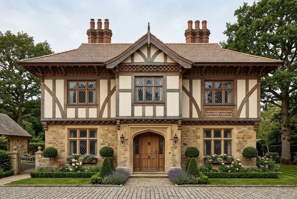 Tudor Facade Facade design — facade photo by GenRoom AI
