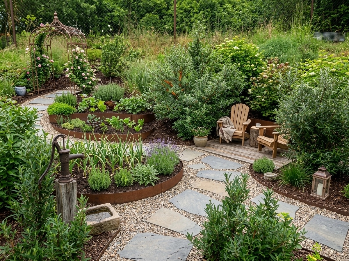 Country Rustic Garden Yard design — yard photo by GenRoom AI