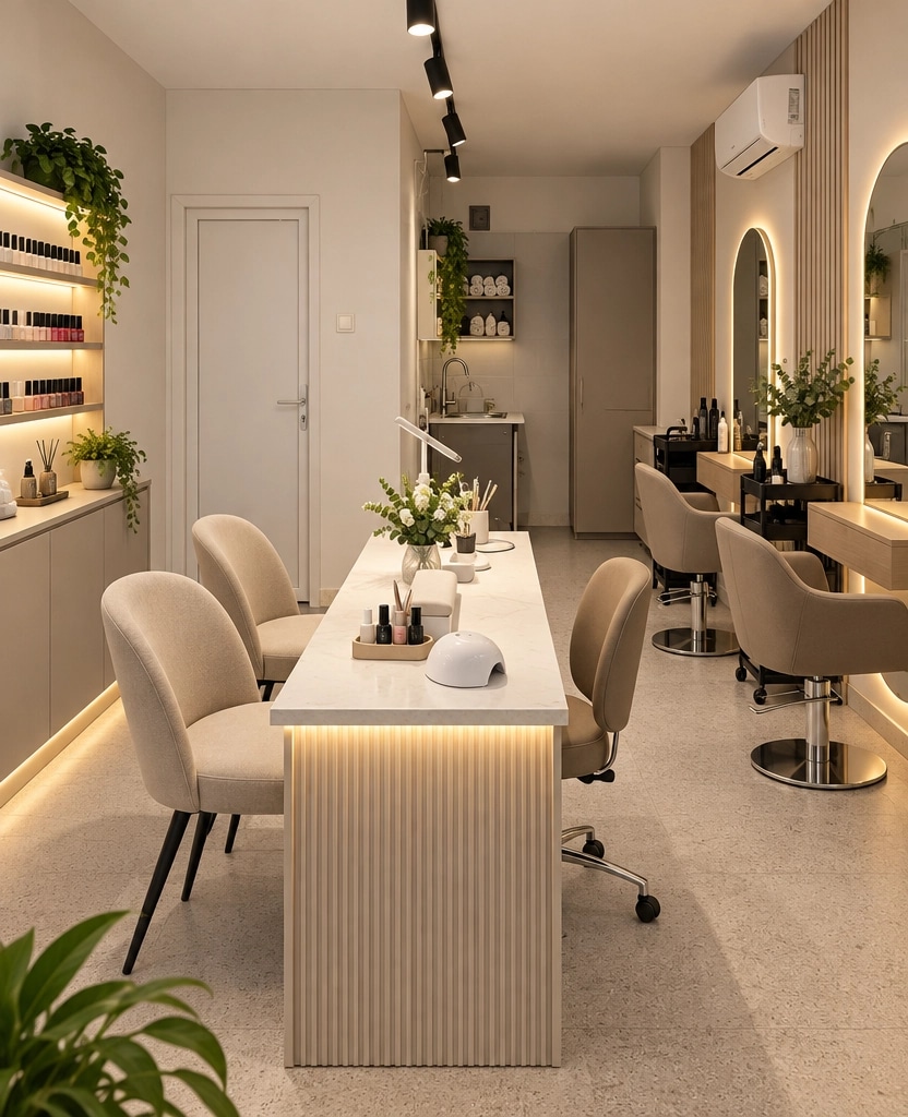 Interior design in Minimalism style — beauty_salon by GenRoom AI
