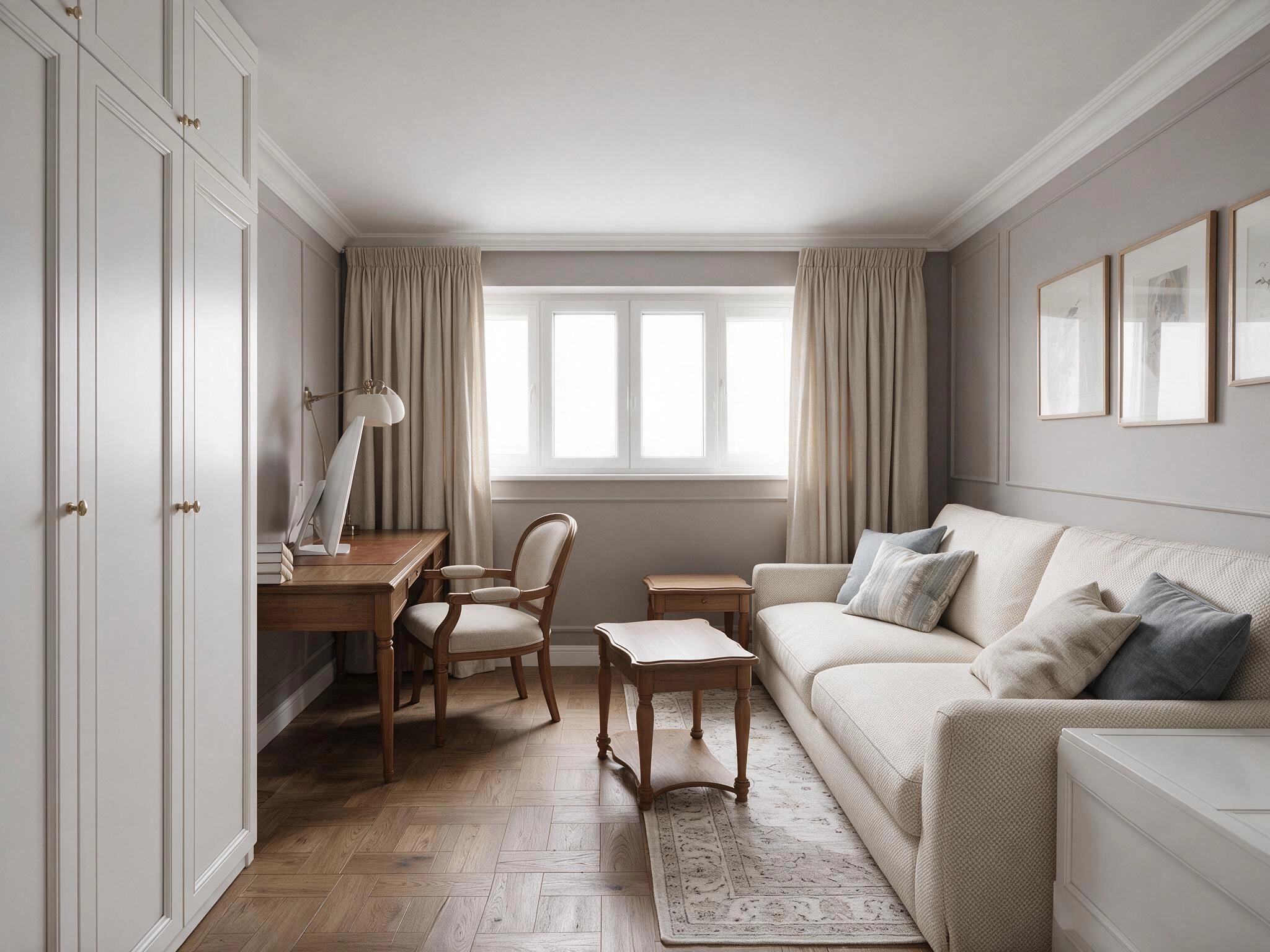 Office interior in Transitional style — photo by GenRoom AI