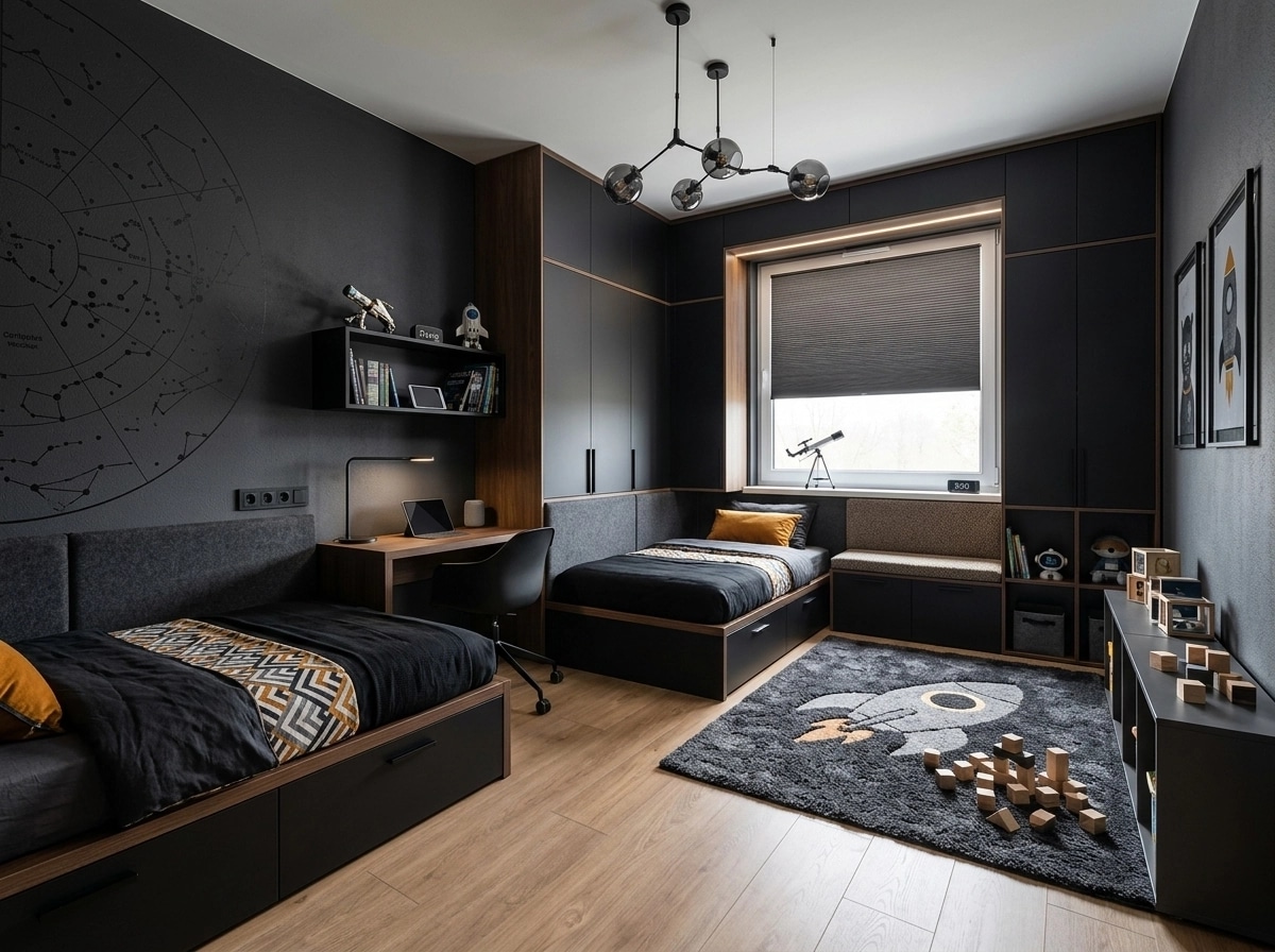 Interior design in Blacktec style — Kids Room by GenRoom AI