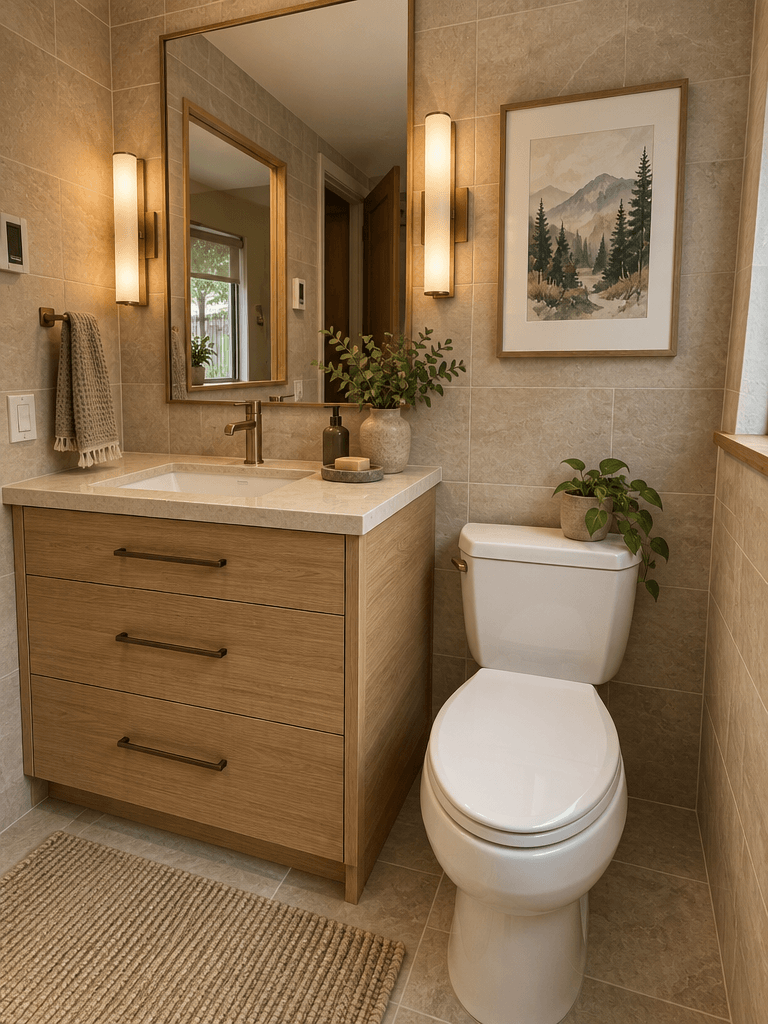 İç mekân tasarımı Scandinavian stili — Banyo GenRoom AI
