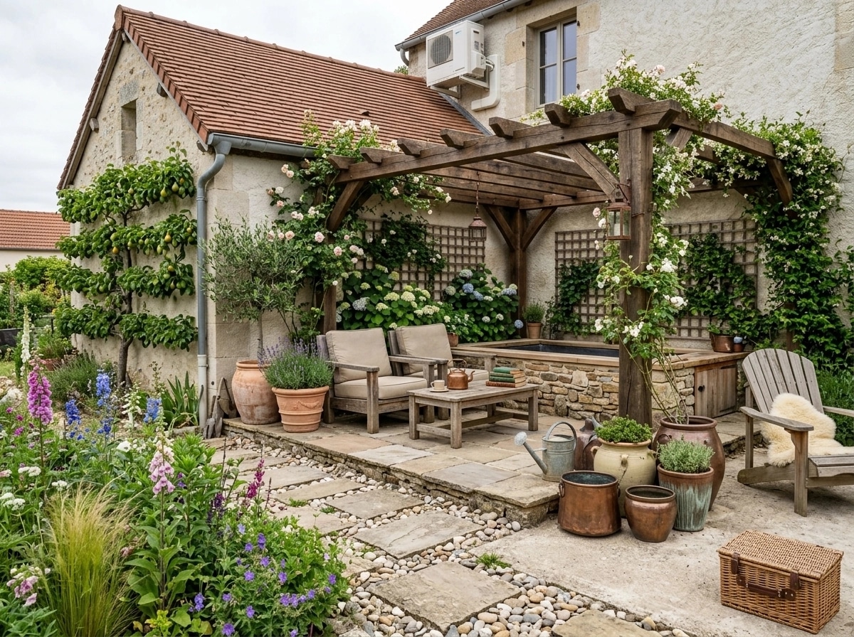 Country Rustic Garden Yard design — yard photo by GenRoom AI