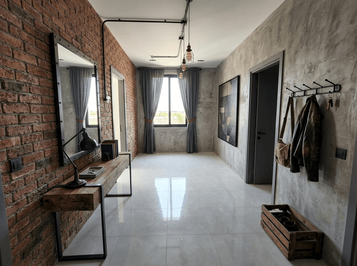 Interior design in Loft / Industrial style — Hallway by GenRoom AI