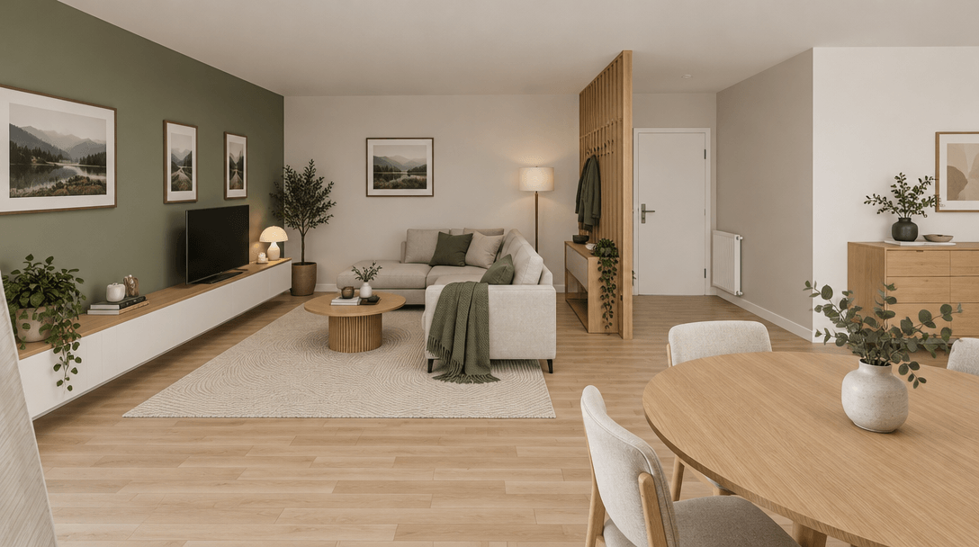 Interior design in Minimalism style — Living Room by GenRoom AI