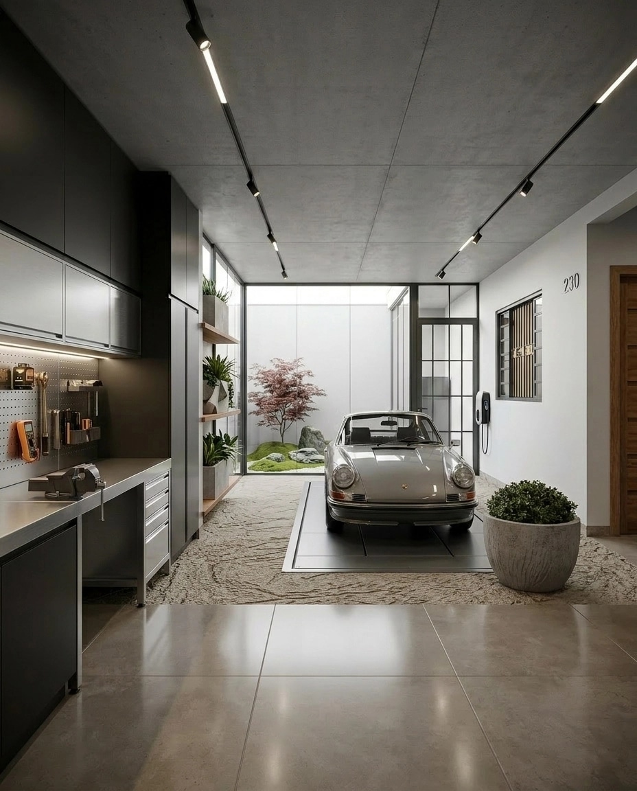 Interior design in Minimalism style — garage by GenRoom AI