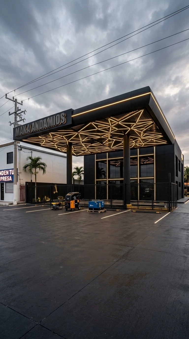 Facade design in Blacktec Facade style — Facade by GenRoom AI