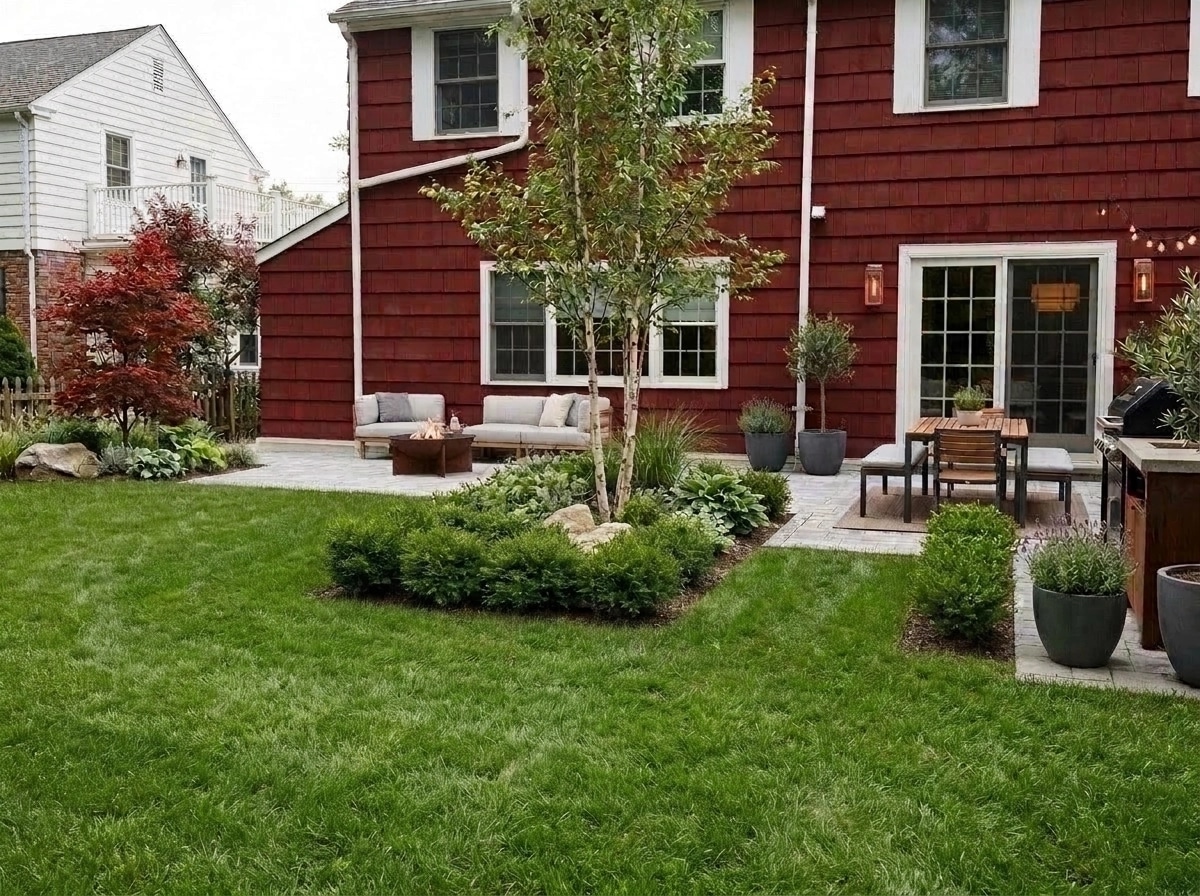 Landscape design in Scandinavian Garden style — Yard by GenRoom AI