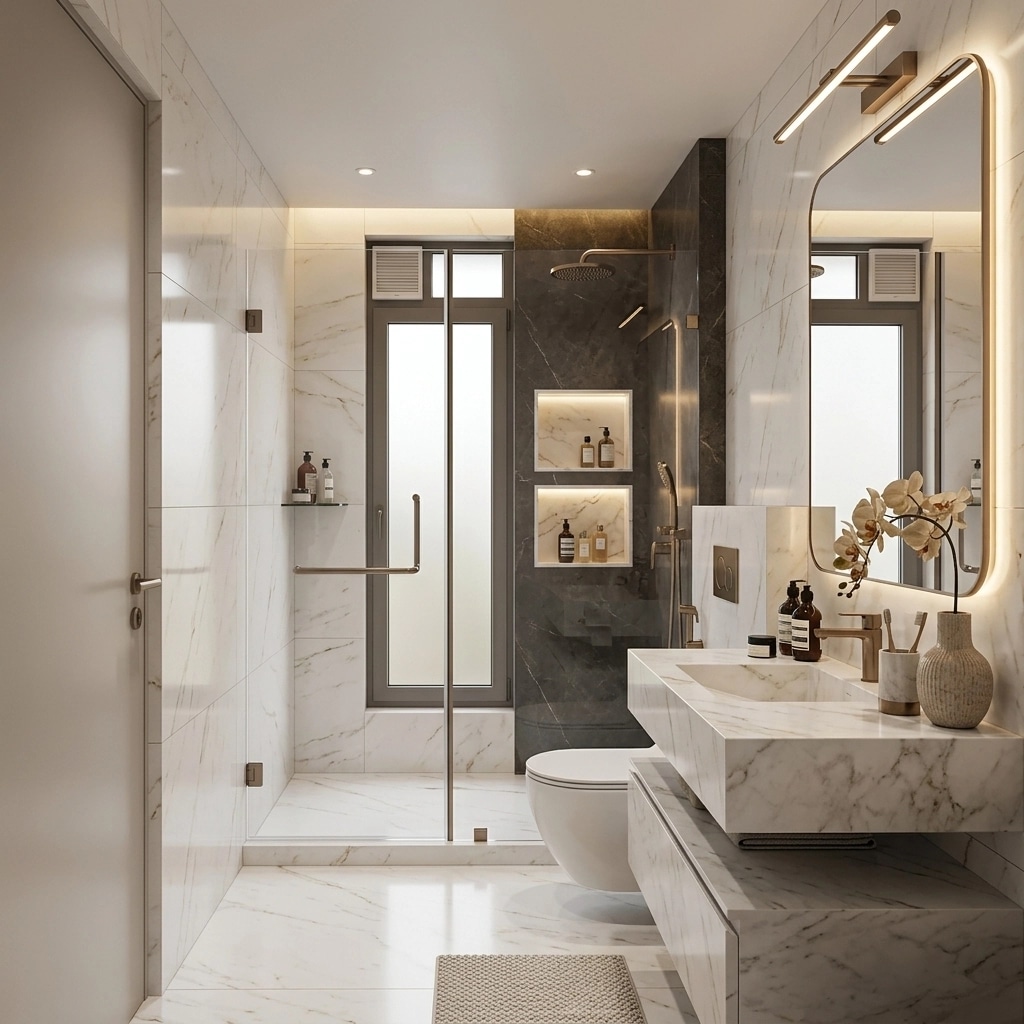 Bathroom interior in Contemporary style — photo by GenRoom AI