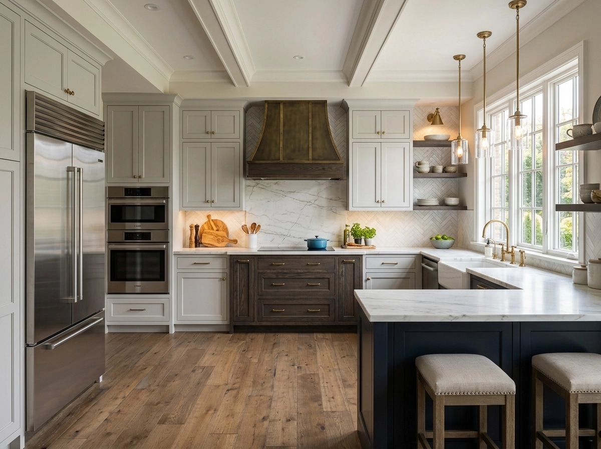 Kitchen interior in Transitional style — photo by GenRoom AI