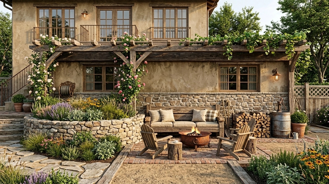 Country Rustic Garden Yard design — yard photo by GenRoom AI