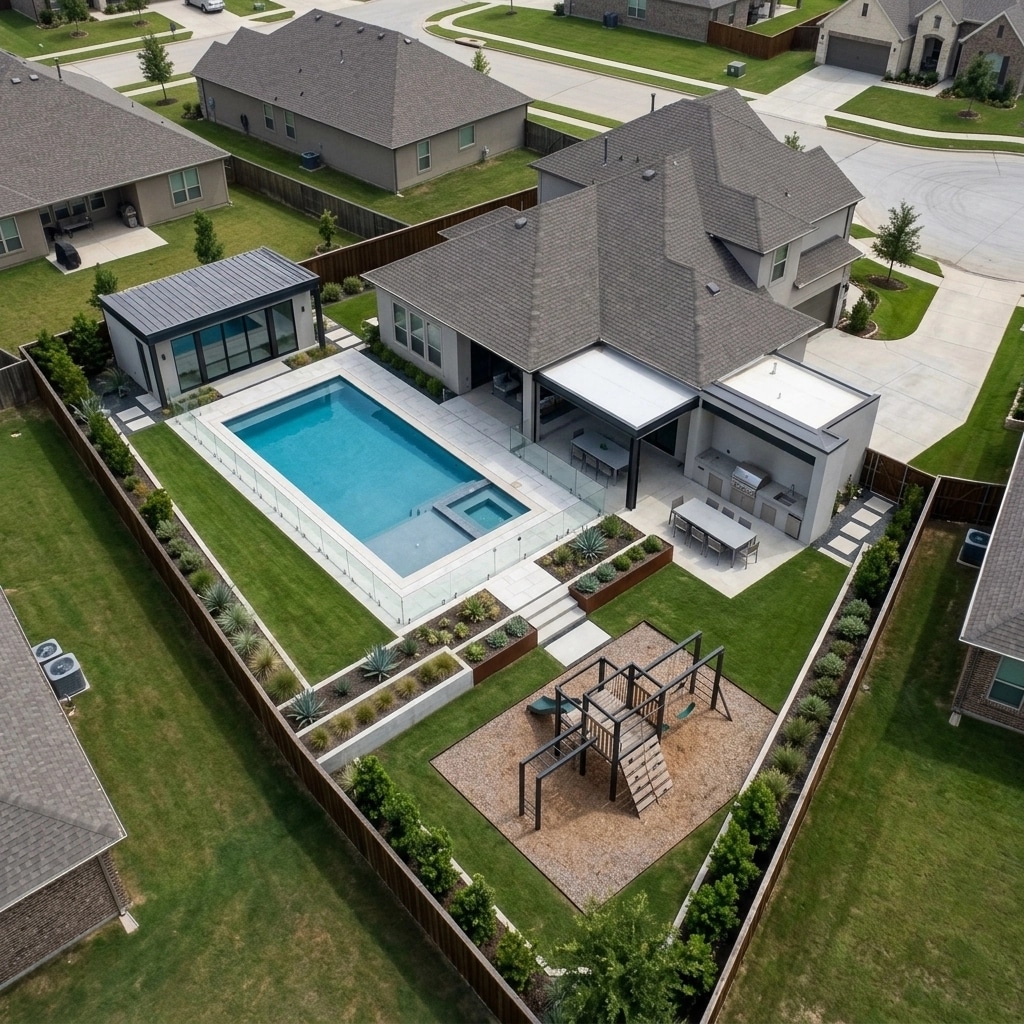 Diseño paisajístico en estilo Minimalist Yard — Jardín por GenRoom AI