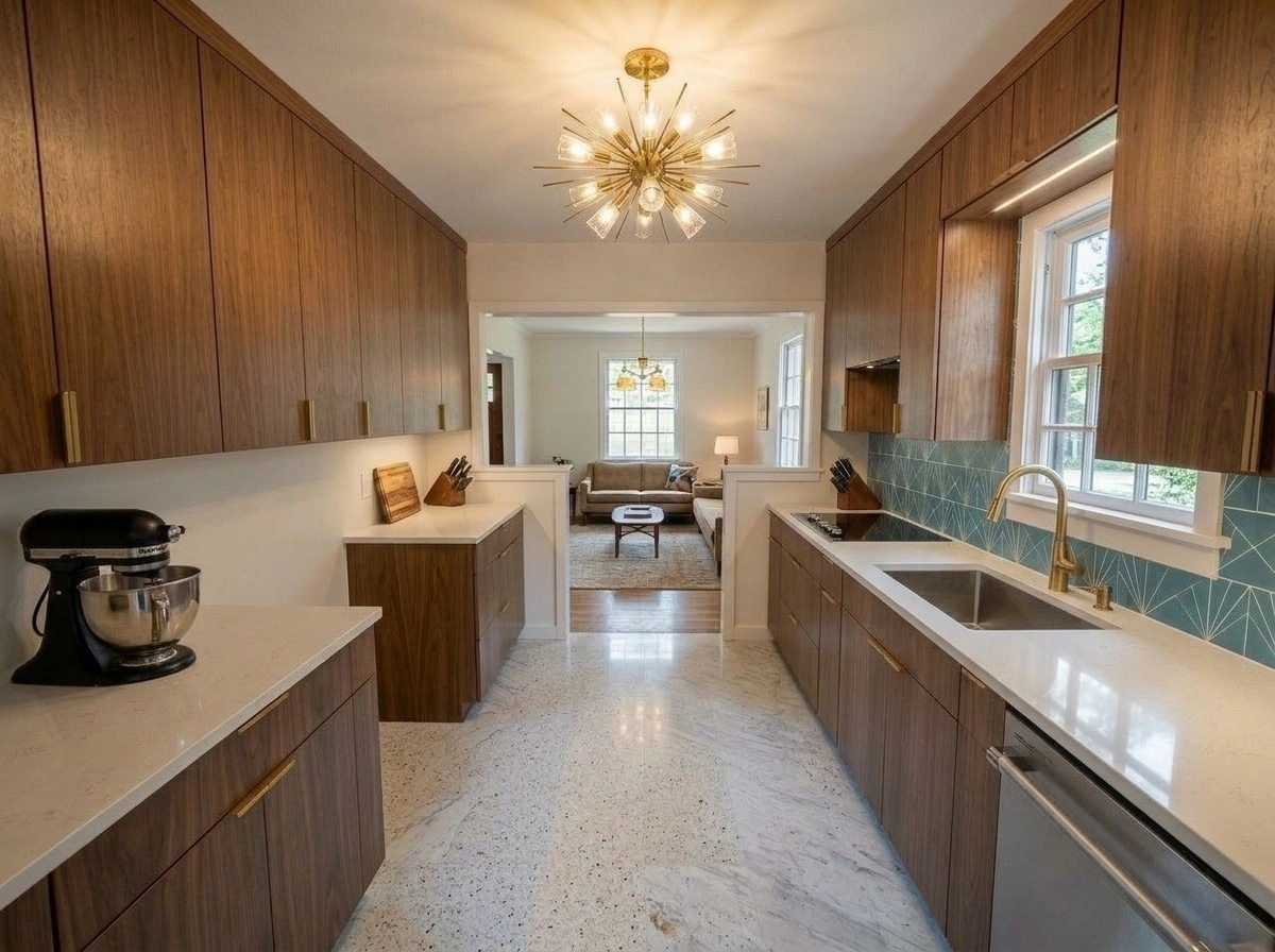 Mid-Century Modern Kitchen design — interior photo by GenRoom AI