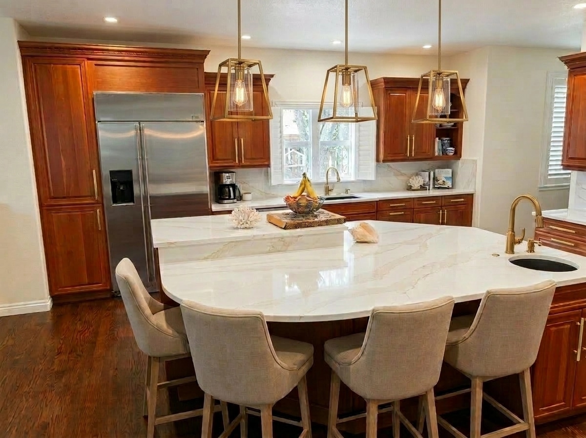 Design d'interni in stile Coastal / Hamptons — Cucina di GenRoom AI